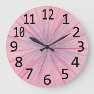 Rosa blaue Lila Blenden Spots Wall Clock Große Wanduhr