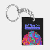 Rosa blaue lila blumenfarbene Blüte Schlüsselanhänger (Vorderseite links)