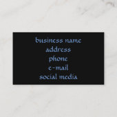 Rosa blaue lila blumenfarbene Blüte Visitenkarte (Rückseite)