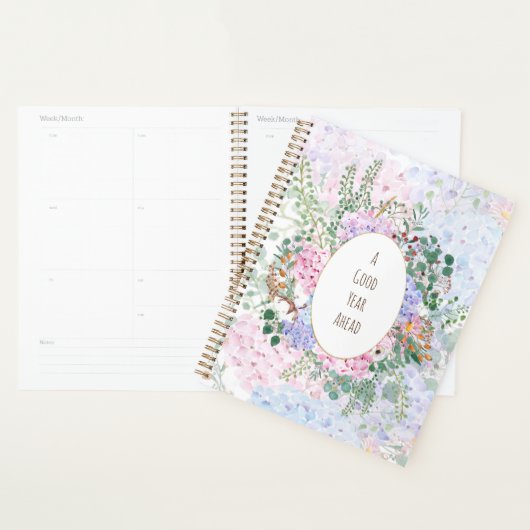 Rosa blaue lila Hydrangeform 1 Muster Planer (Anzeige)