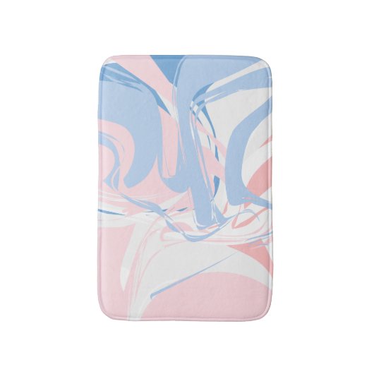 Rosa blaue Marmorplatte Abstrakt Badematte (Vorderseite Vertikal)