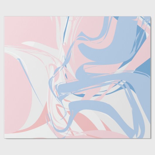 Rosa blaue Marmorplatte Abstraktes Baby wirbeln Geschenkpapier (Flach)