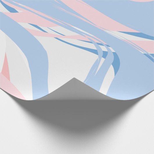 Rosa blaue Marmorplatte Abstraktes Baby wirbeln Geschenkpapier (Ecke)