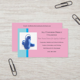 Rosa blaue medizinische Clogs Uniform Visitenkarte