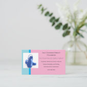 Rosa blaue medizinische Clogs Uniform Visitenkarte (Stehend Vorderseite)