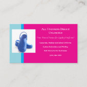 Rosa blaue medizinische Clogs Uniform Visitenkarte (Vorderseite)