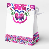 Rosa blaue mexikanische Fliesen Brautparty Geschenkschachtel (Rückseite)