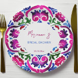 Rosa blaue mexikanische Fliesen - Brautparty Pappteller<br><div class="desc">Rosa blaue mexikanische Talavera Fliesen Muster Brautparty Geschirr personalisierte Papier Teller,  fügen Sie eine personalisierte Touch für Ihre besondere Funktion.</div>