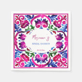 Rosa blaue mexikanische Fliesen - Brautparty Serviette (Vorderseite)
