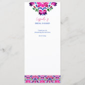 Rosa blaue mexikanische Talavera-Fliesen Menükarte (Rückseite)