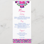 Rosa blaue mexikanische Talavera-Fliesen Menükarte (Vorderseite)