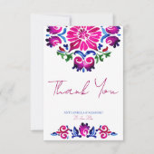 Rosa blaue mexikanische Talka-Hochzeit Dankeskarte (Vorderseite)