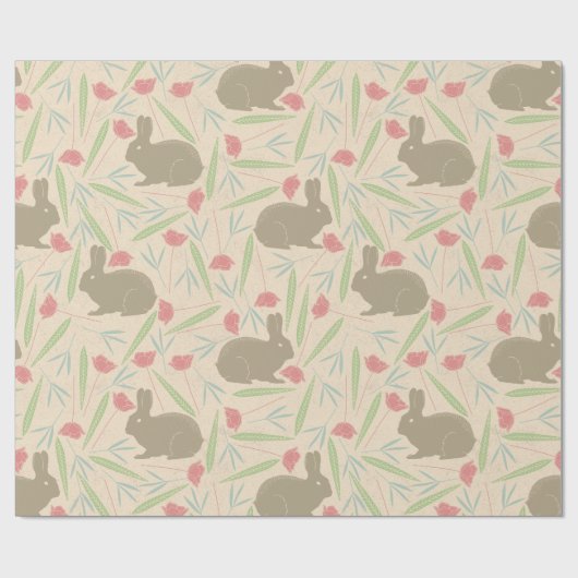 Rosa blaue Minze Frühlingsblüte Ostersonne Muster Geschenkpapier (Flach)