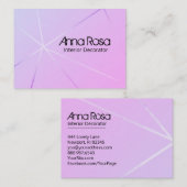 *~* Rosa Blaue moderne geometrische Rose Goldfolie Visitenkarte (Vorne/Hinten)