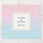 Rosa blaue Ombre mit dünnen goldenen Linien - Hoch Bierflaschenetikett (Einzelnes Label)