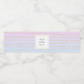 Rosa blaue Ombre mit dünnen goldenen Linien - Hoch Wasserflaschenetikett (Einzelnes Label)