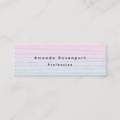 Rosa blaue Ombre mit dünnen goldenen Linien Mini Visitenkarte (Vorderseite)