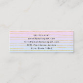 Rosa blaue Ombre mit dünnen goldenen Linien Mini Visitenkarte (Rückseite)