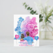 Rosa Blaue Paare - Geschlecht: Einladung (Stehend Vorderseite)