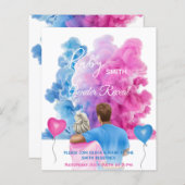 Rosa Blaue Paare - Geschlecht: Einladung (Vorne/Hinten)