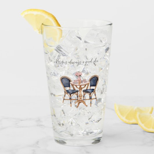 Rosa Blaue Paris Tisch Baguettes Glas (Vorderseite Ice)