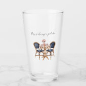 Rosa Blaue Paris Tisch Baguettes Glas (Vorderseite)