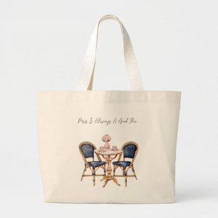 Rosa Blaue Paris-Tisch-Baguettes Jumbo Stoffbeutel