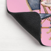 Rosa Blaue Paris Tisch Baguettes Mousepad (Ecke)