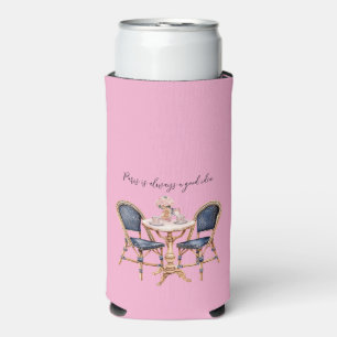 Rosa Blaue Paris Tisch Baguettes Selters Dosenkühler