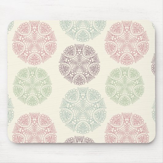 Rosa blaue Pastellfarbe Mandala Muster Mousepad (Vorne)