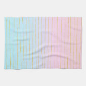 Rosa blaue Pastellfarben Gradient mit goldenen Lin Geschirrtuch (Horizontal)