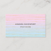 Rosa blaue Pastellfarben Gradient mit goldenen Lin Visitenkarte (Vorderseite)