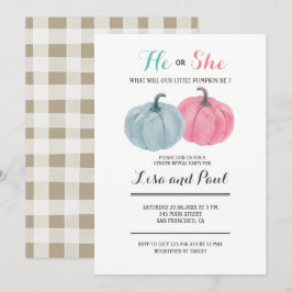 Rosa blaue Pumpkins, die sich über das Geschlecht  Einladung