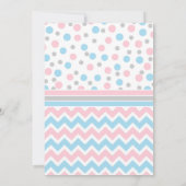 Rosa blaue Punkt-Babyparty danken Ihnen merkt Dankeskarte (Rückseite)