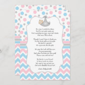 Rosa blaue Punkt-Babyparty danken Ihnen merkt Dankeskarte (Vorne/Hinten)