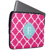 Rosa blaue Quatrefolie Laptopschutzhülle (Vorne Rechts)
