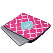 Rosa blaue Quatrefolie Laptopschutzhülle (Vorne Knopf)