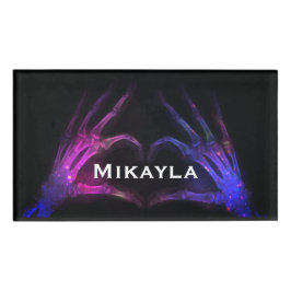 Rosa/blaue Röntgenröhrchen bilden ein Herz Namenschild