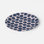 Rosa Blaue Rose Weinberge Hütte Hochzeit Pappteller (Schrägansicht)