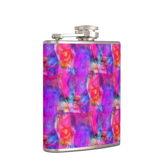 Rosa, blaue, rote Textur Flachmann (Rechts)