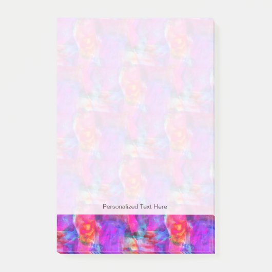 Rosa, blaue, rote Textur Post-it Klebezettel (Vorderseite)