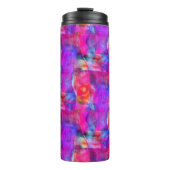 Rosa, blaue, rote Textur Thermosbecher (Vorderseite)