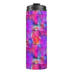 Rosa, blaue, rote Textur Thermosbecher