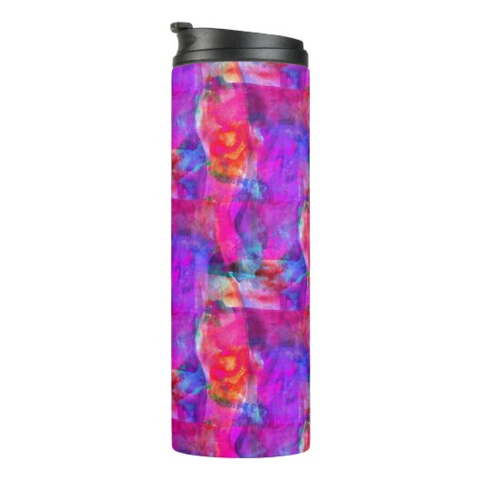 Rosa, blaue, rote Textur Thermosbecher (Nach rechts gedreht)