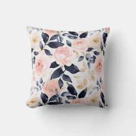 Rosa Blaue Schicke Blumen Kissen
