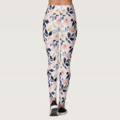 Rosa Blaue Schicke Blumen Leggings (Rückseite)