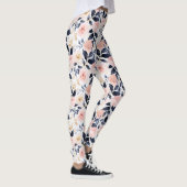 Rosa Blaue Schicke Blumen Leggings (Rechts)