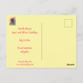 Rosa blaue Schleife Save the Date Postkarten (Rückseite)