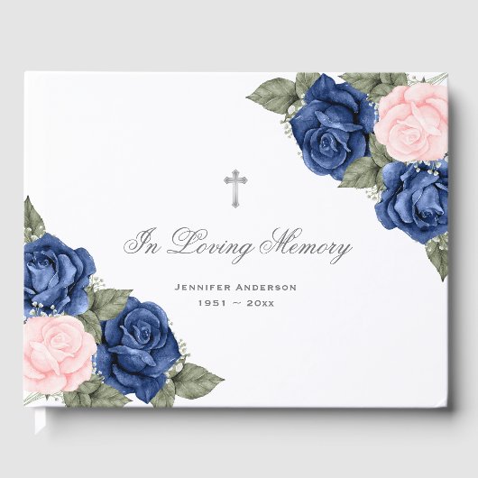 Rosa blaue Silberblume in der Liebesgedächtnisbeer Gästebuch (Vorderseite)