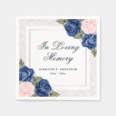 Rosa blaue Silberblume in der Liebesgedächtnisbeer Serviette (Vorderseite)